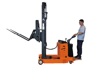 Electric Reach Stacker with Tilting Forks